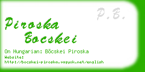 piroska bocskei business card