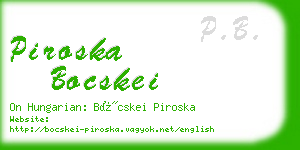 piroska bocskei business card